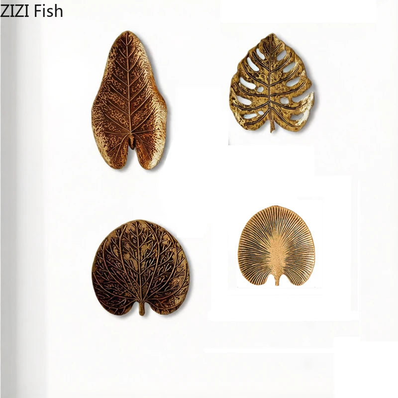Hollywood Regency Golden Ginkgo Leaf Wall Art