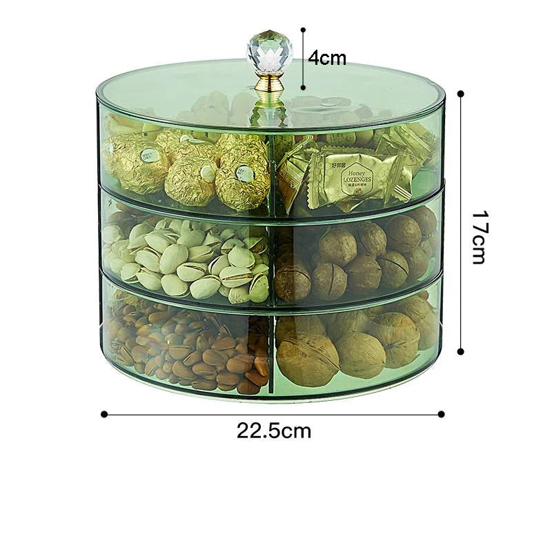 Retro Hollywood Multi-Grid Candy & Nut Dish with Lid