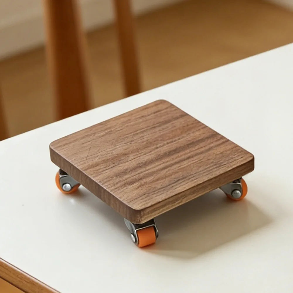 Mid-Century Modern Turned Walnut Coaster Tray