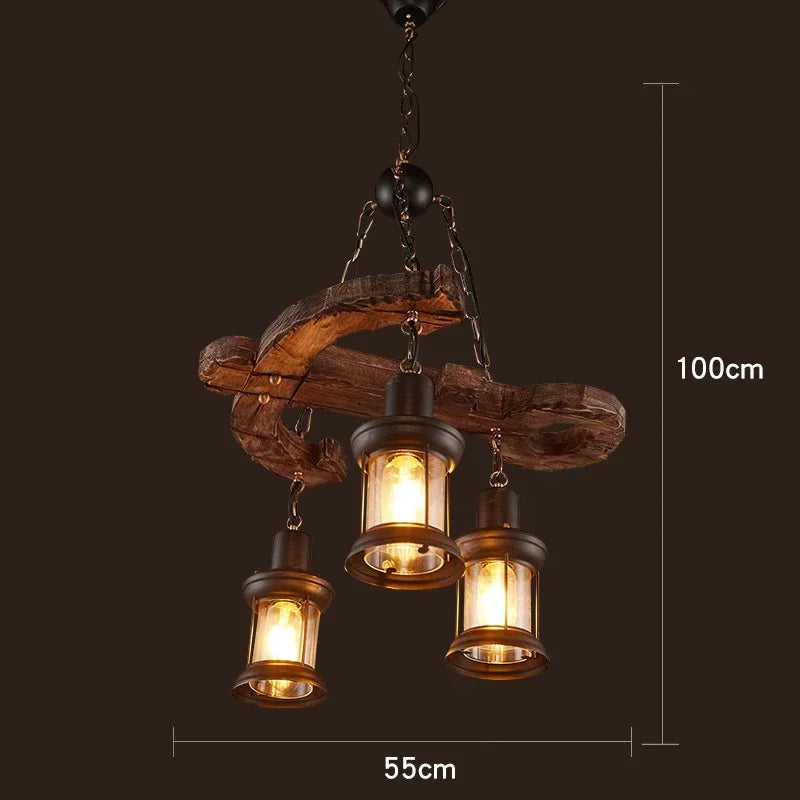 Mid-Century Modern Industrial Pendant Chandelier
