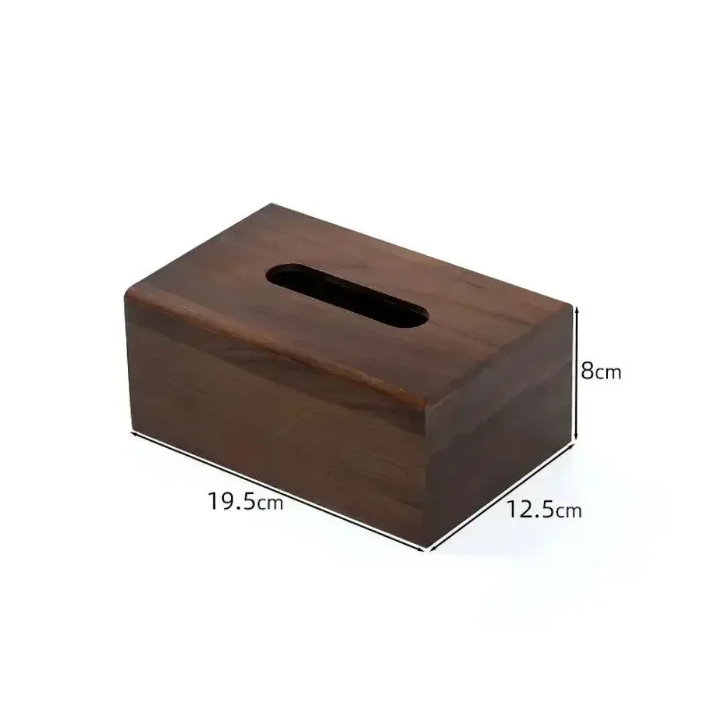 Classic Era Handmade Solid Black Walnut Tissue Box Cover