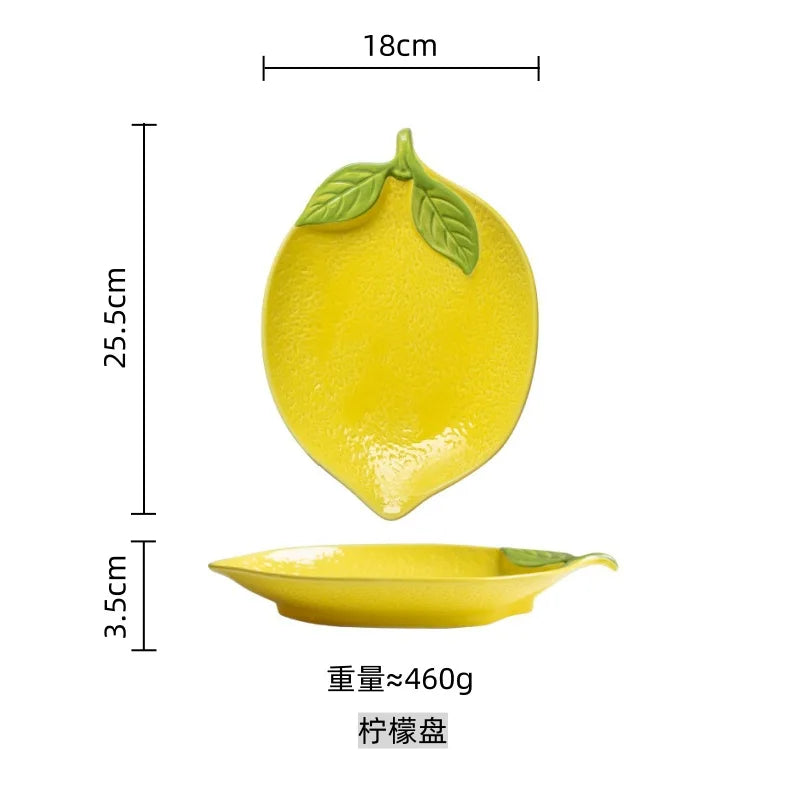 Sunshine Citrus Lemon Ceramic Dipping & Dessert Plate