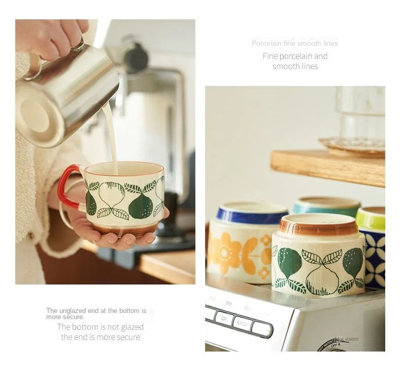 Vintage Meadow Handgrip Mug & Saucer Set (300ml)