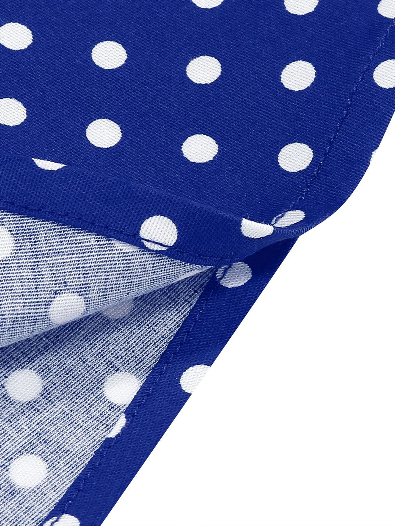 Polka Dot Trim Halter Belted Dress