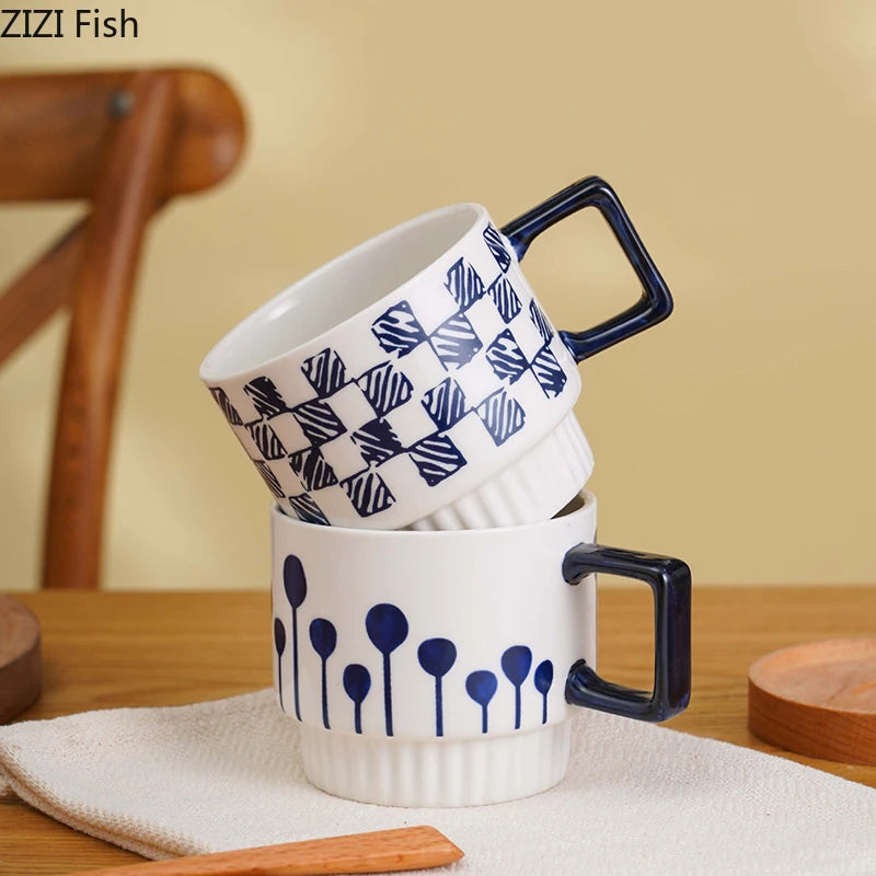 Gilded Era Polka Dot Ceramic Coffee Cup & Saucer Set