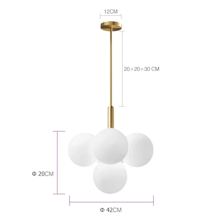 Hollywood Regency Glass Balloon Magic Bean Chandelier