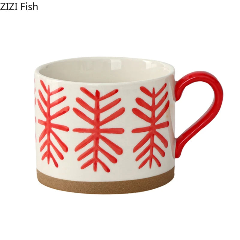 Retro Boho Painted Pattern Porcelain Stacking Mug