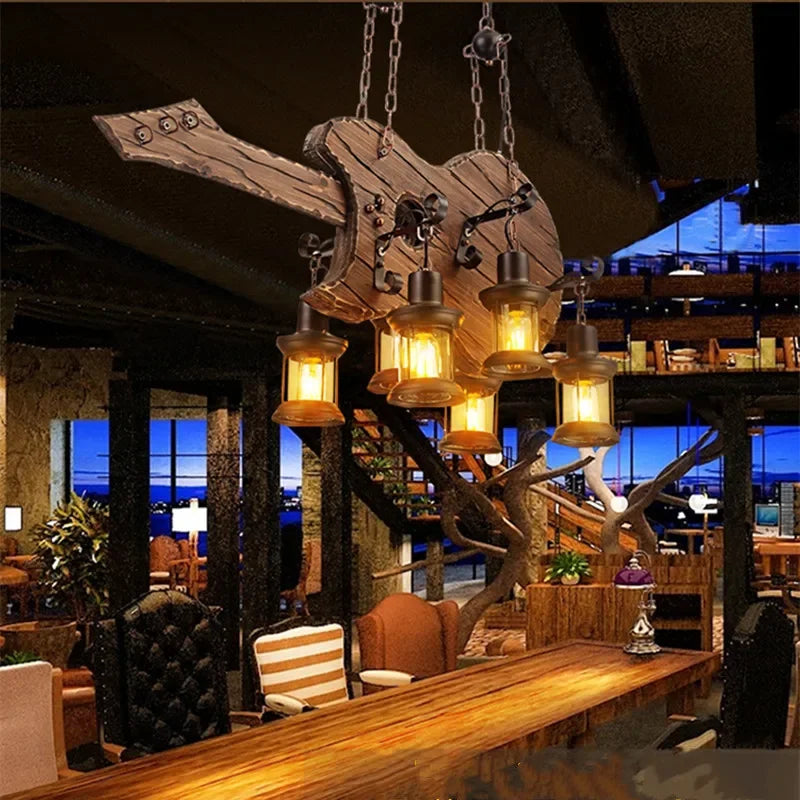 Mid-Century Modern Industrial Pendant Chandelier