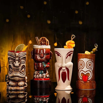Polynesian Pop Retro Tiki Mug – Halloween & Cocktail Skeleton Edition