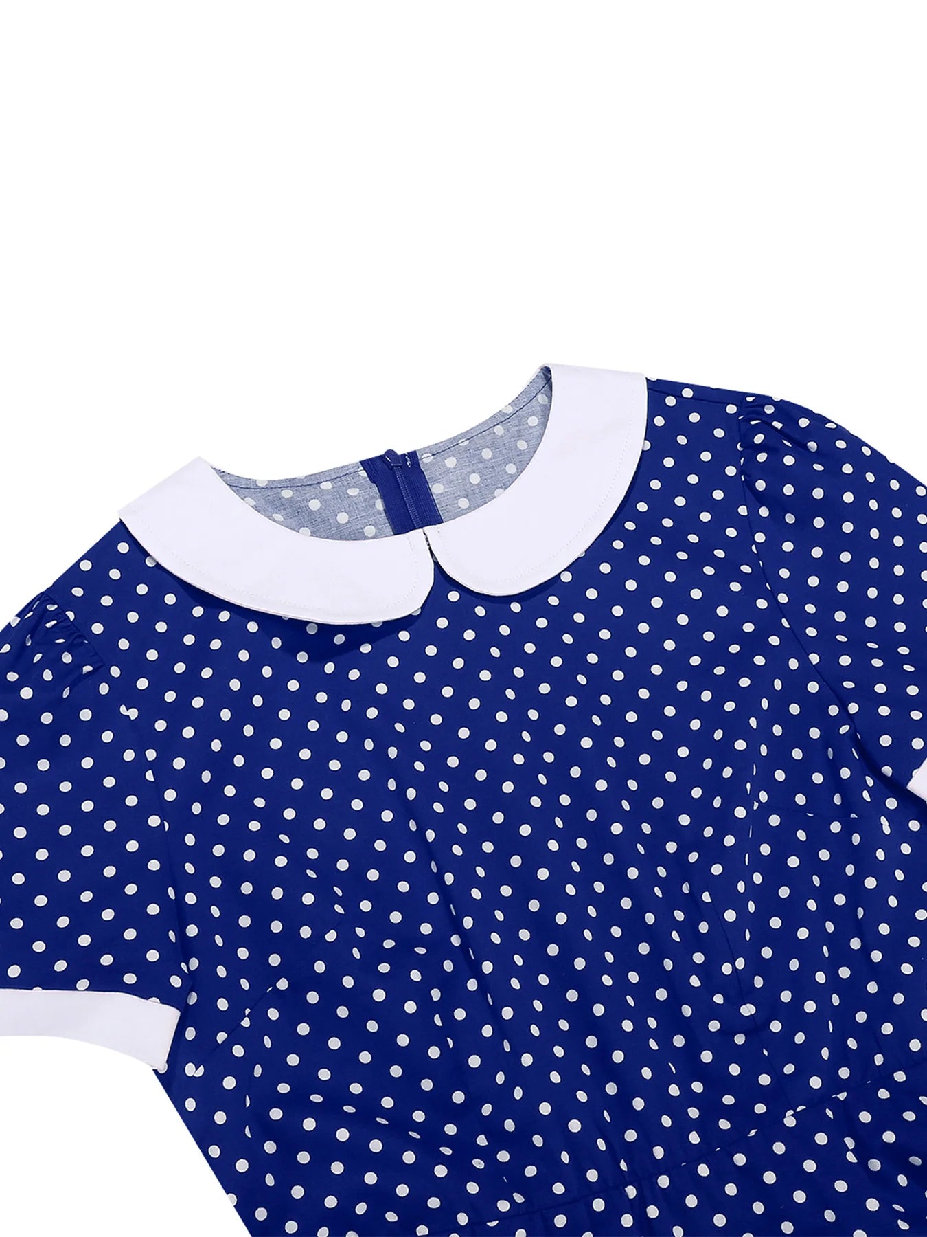 Polka Dot Collar Fit & Flare Dress with Headband