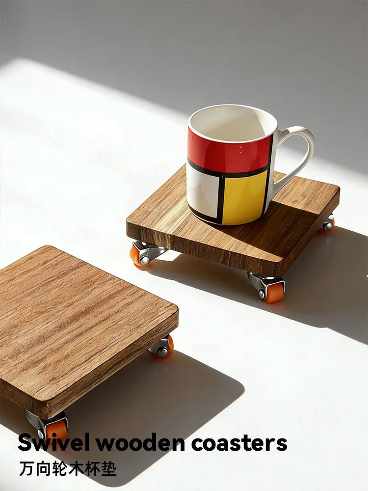 Mid-Century Modern Turned Walnut Coaster Tray