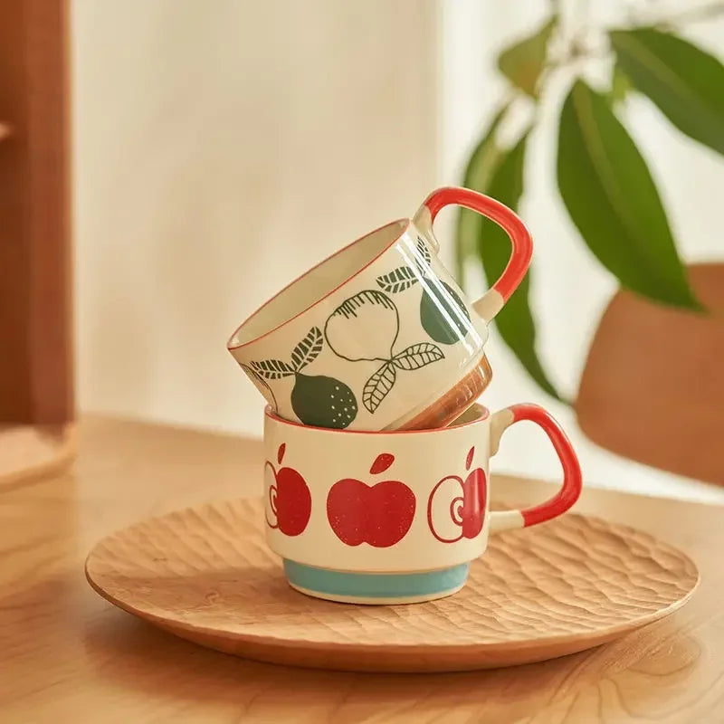 Retro Pastel Ceramic Coffee Mug (300ml)