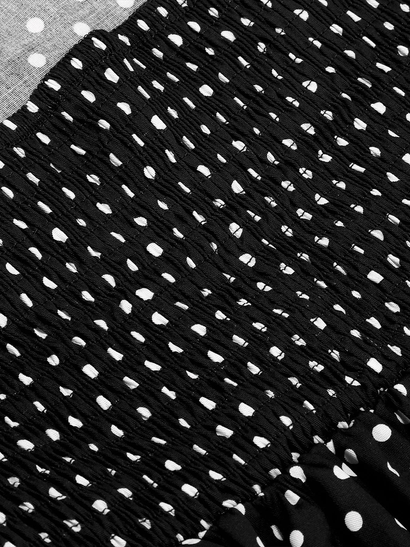 Polka Dot Trim Halter Belted Dress