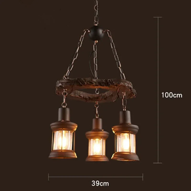 Mid-Century Modern Industrial Pendant Chandelier