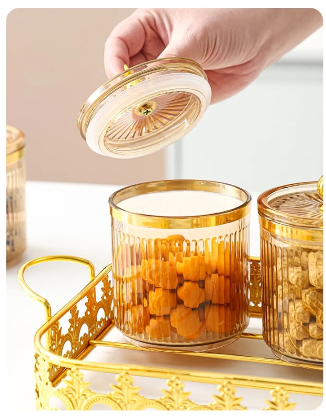 Retro Diner Striped Glass Sugar & Spice Jar
