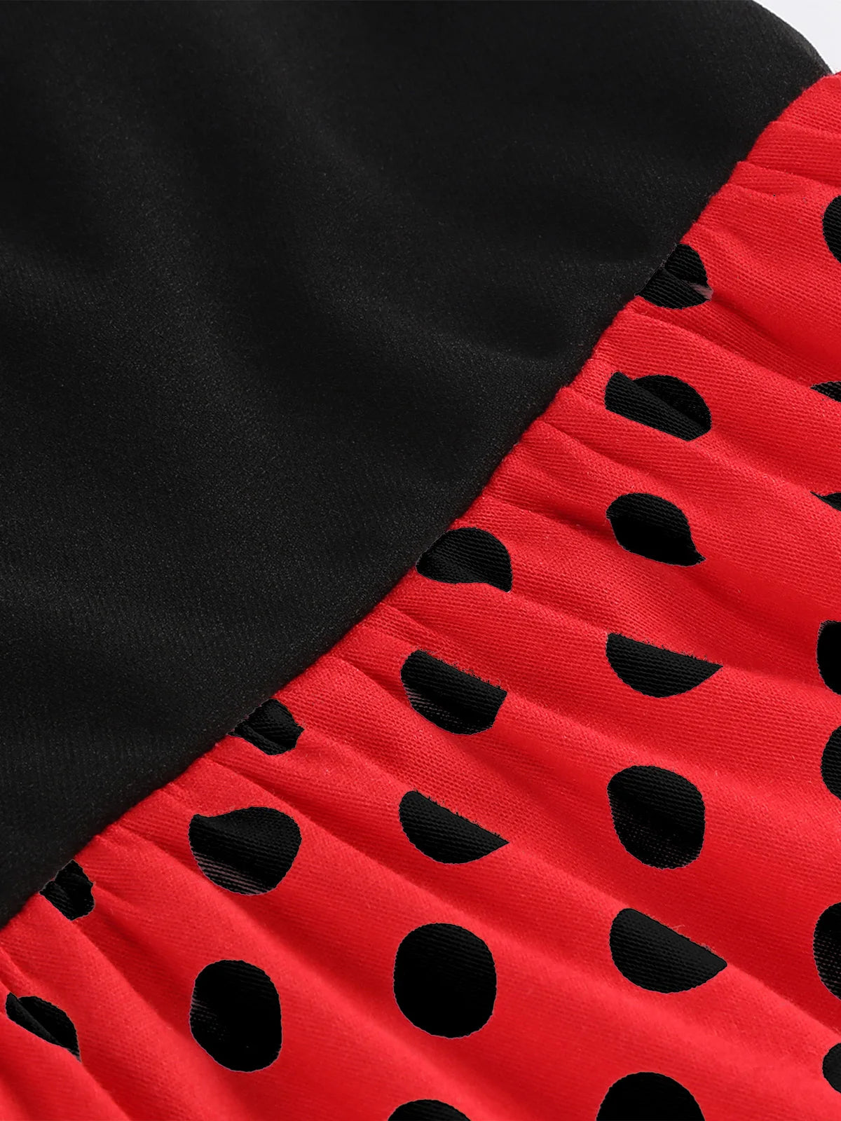 Contrast Bodice Polka Dot Halter Dress
