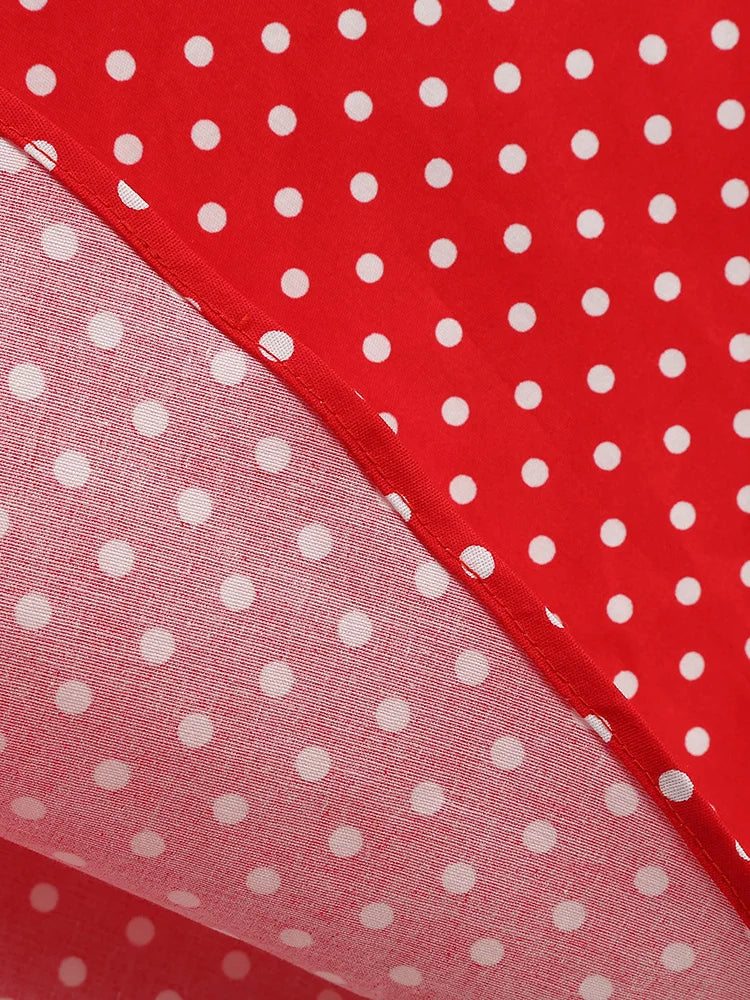 Polka Dot Collared Belted Midi Dress