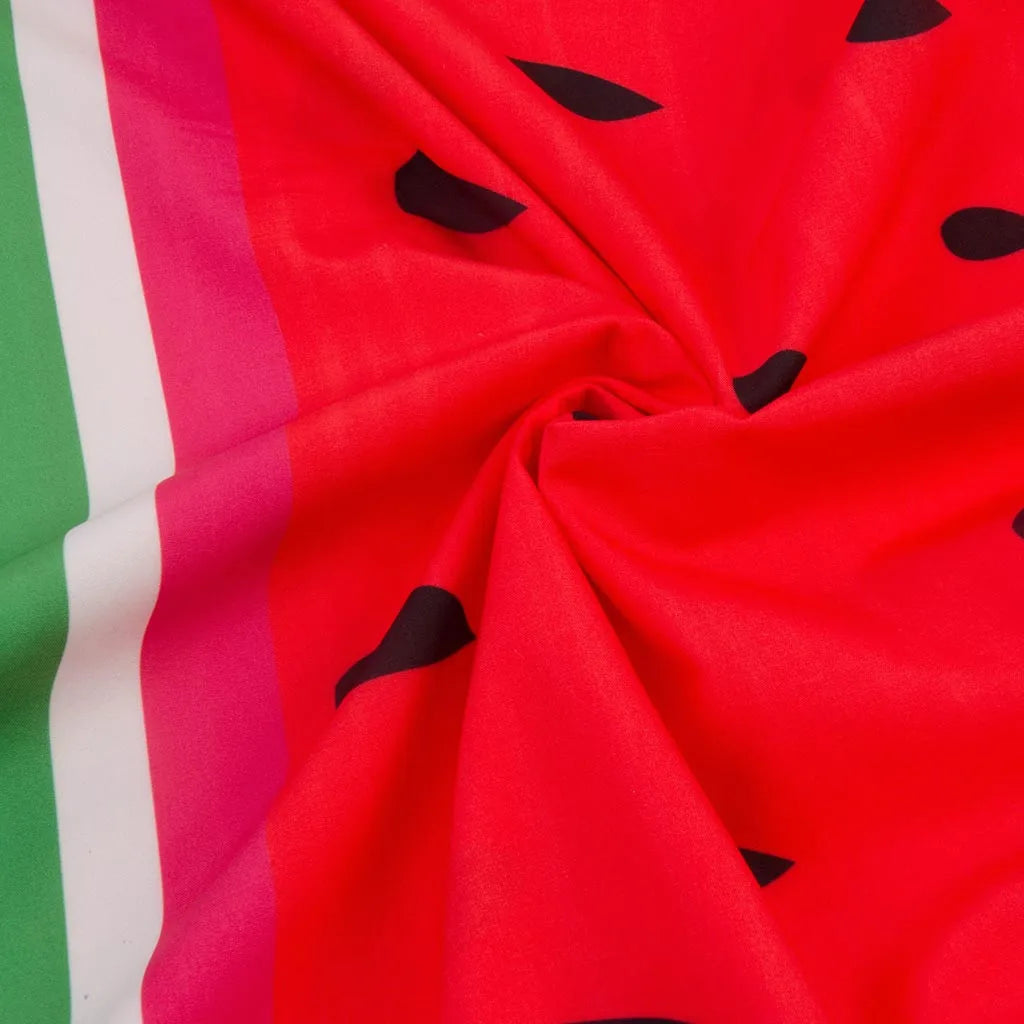 Watermelon Print Fit and Flare Dress
