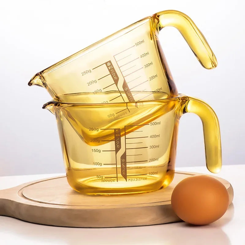 Retro Amber Borosilicate Glass Measuring & Baking Cup (500ml)