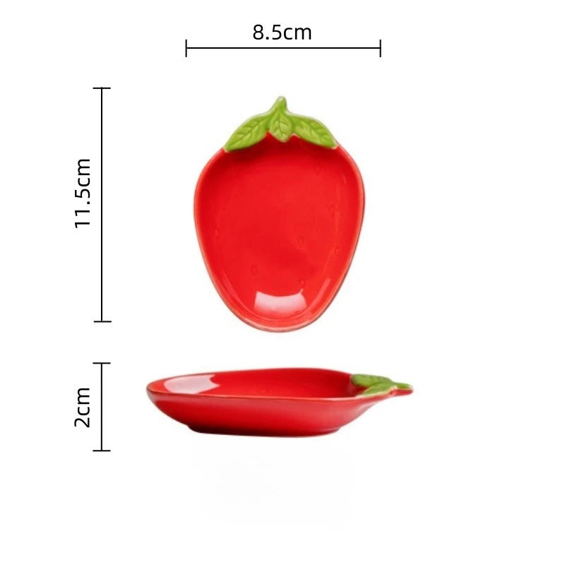 Retro Strawberry Fields Ceramic Dessert & Dipping Dish