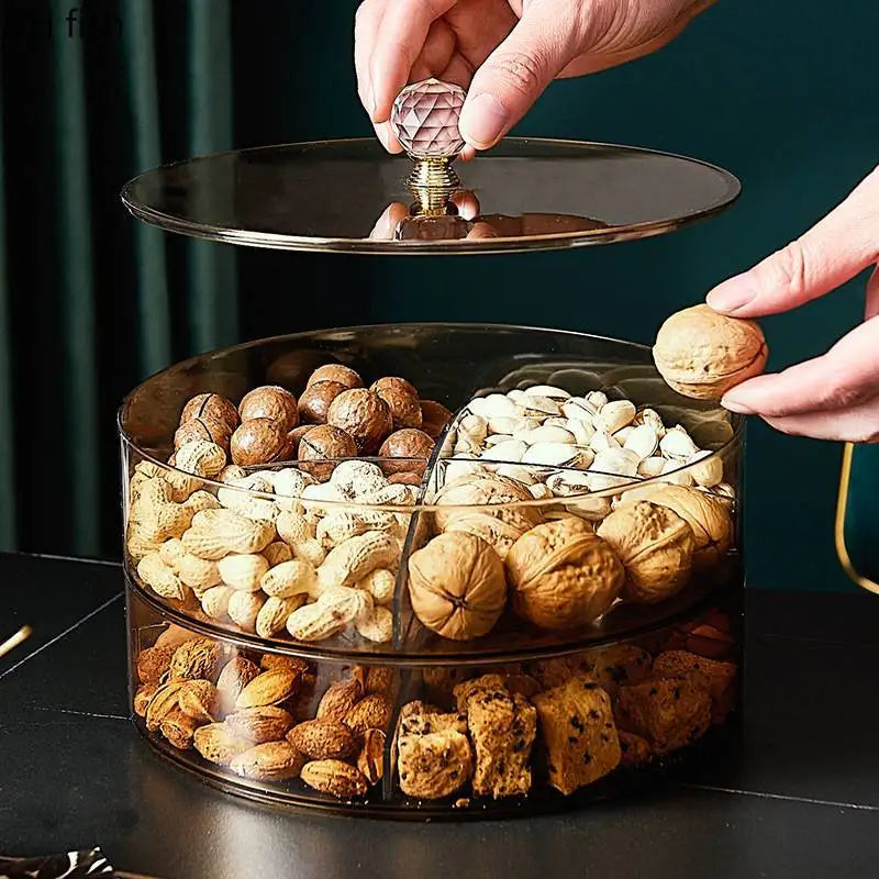 Retro Hollywood Multi-Grid Candy & Nut Dish with Lid
