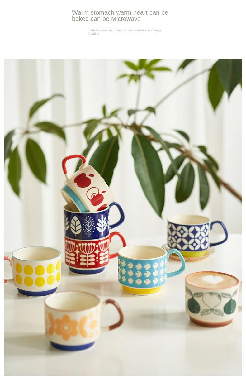 Vintage Meadow Handgrip Mug & Saucer Set (300ml)