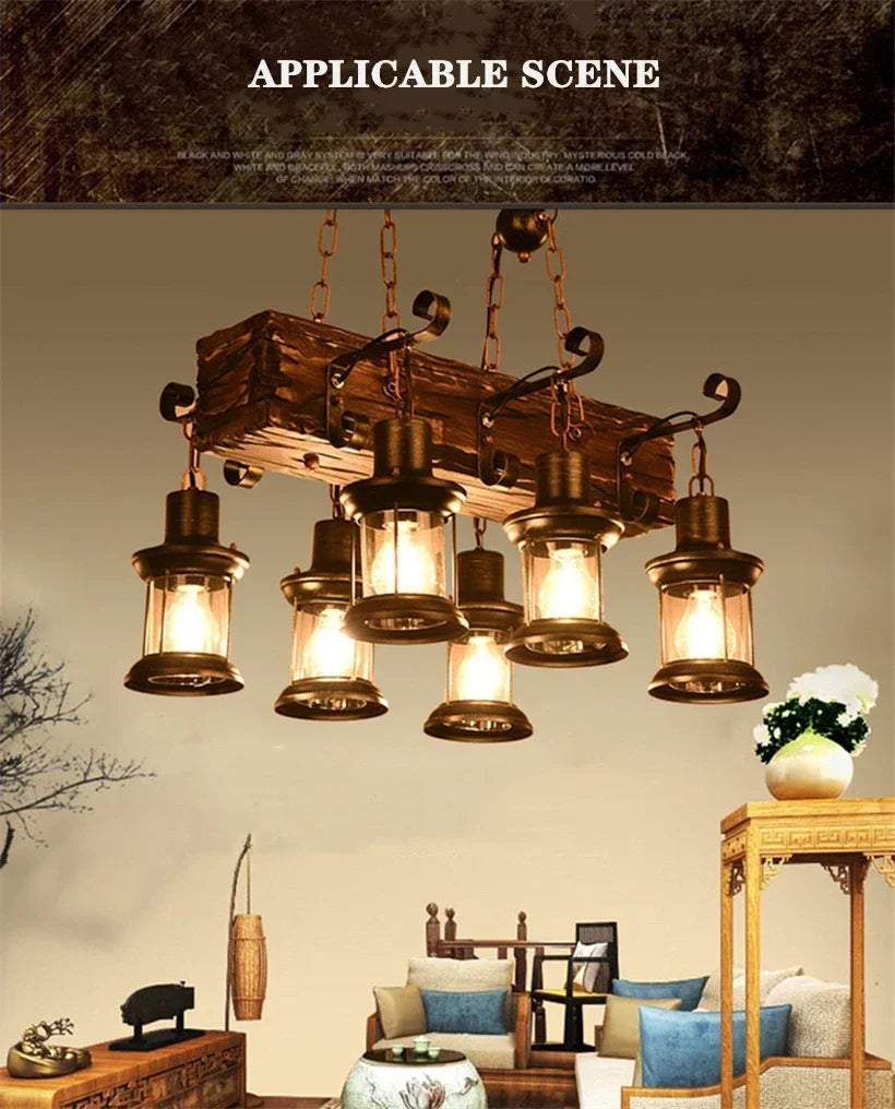 Mid-Century Modern Industrial Pendant Chandelier