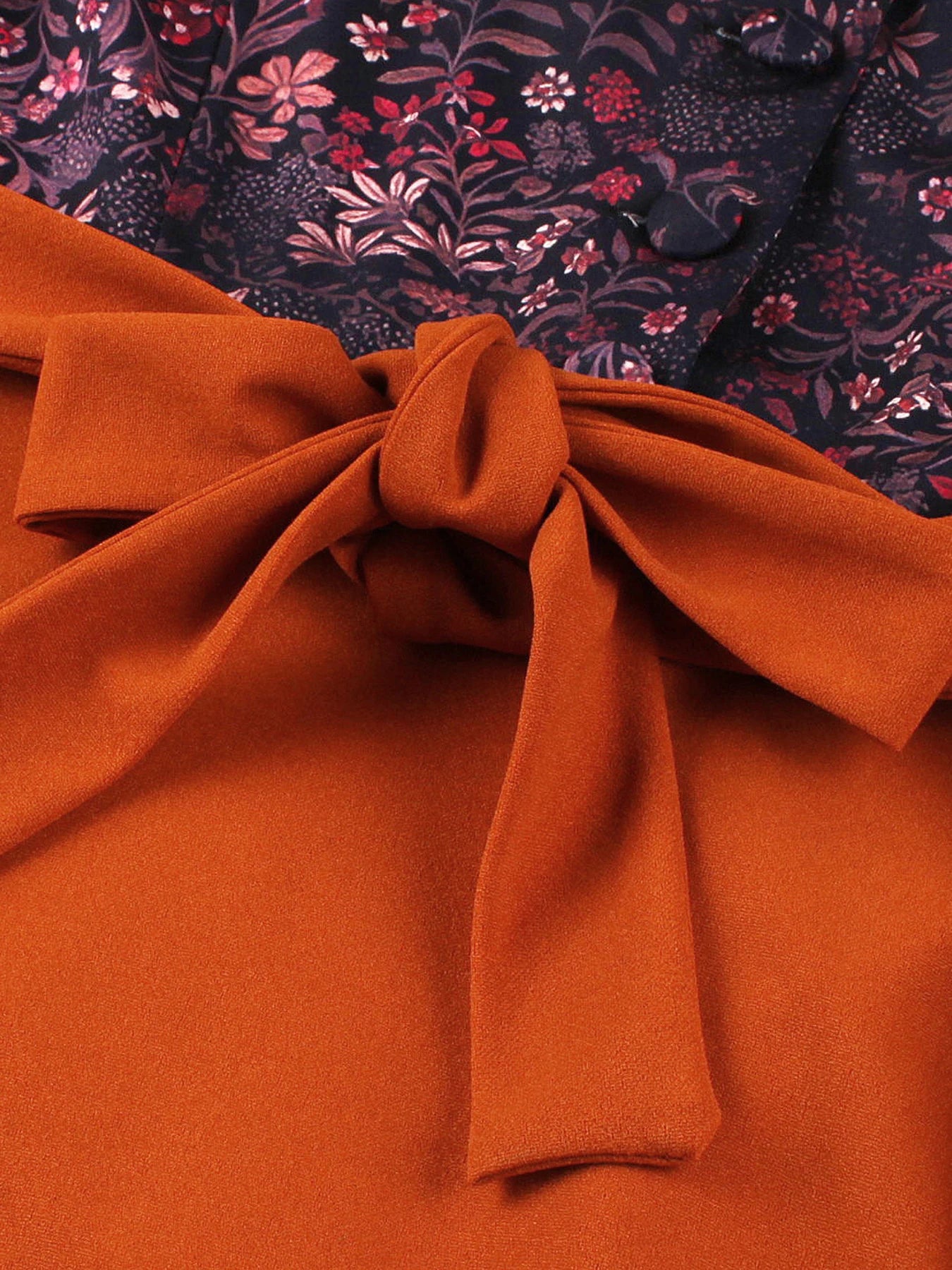 Floral Contrast Collar Fit & Flare Dress