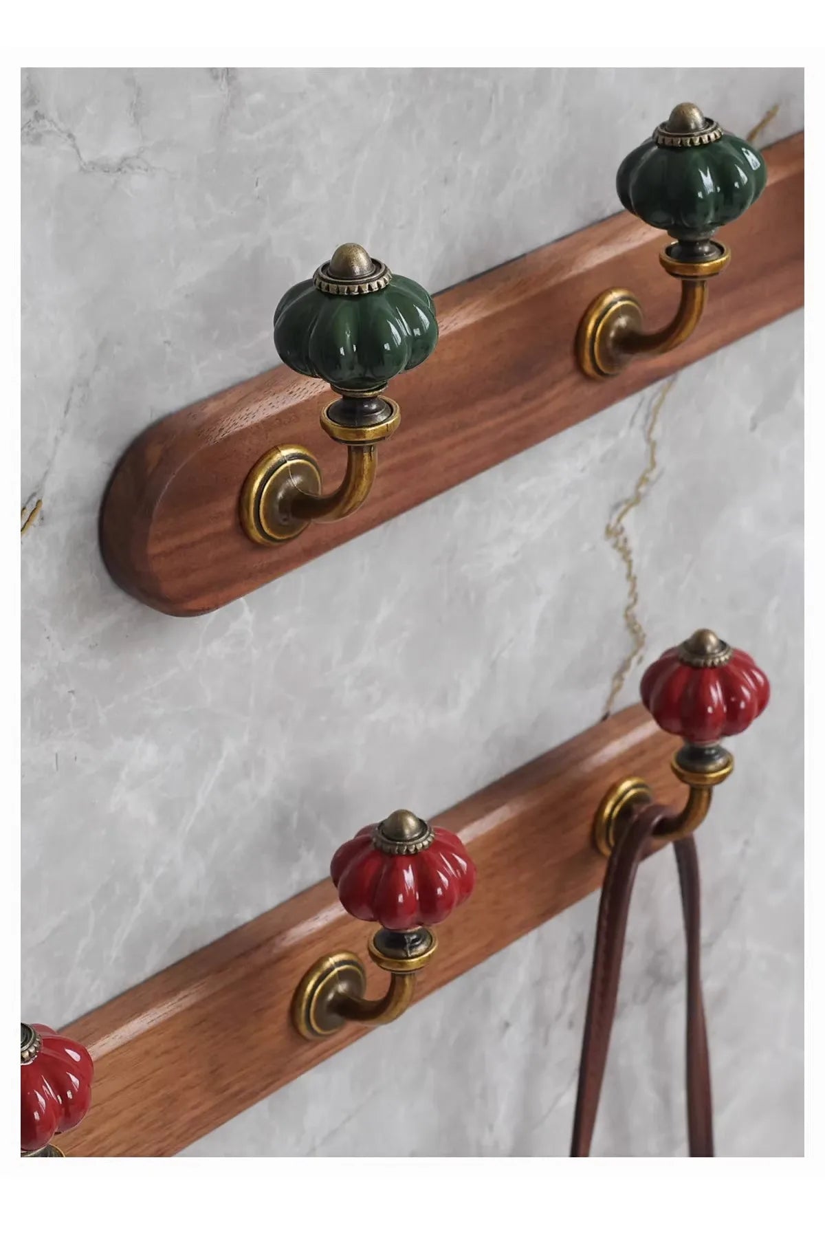 Mid-Century Minimalist Solid Wood Multiple Hanging Hooks