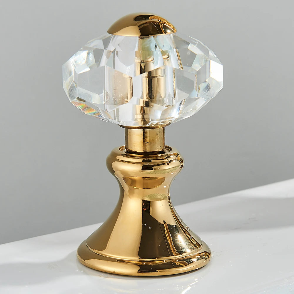 Hollywood Regency Golden Swan Dual Crystal Handle Basin Tap