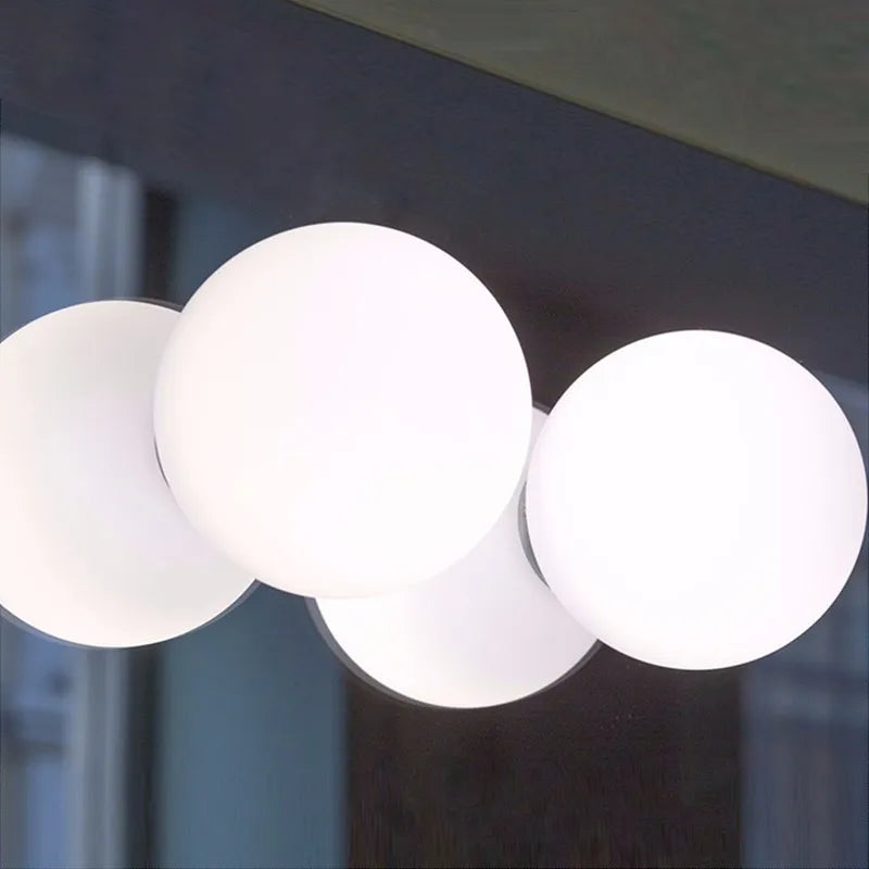 Mid-Century Modern Round Glass Bubble Ball Wall Sconce
