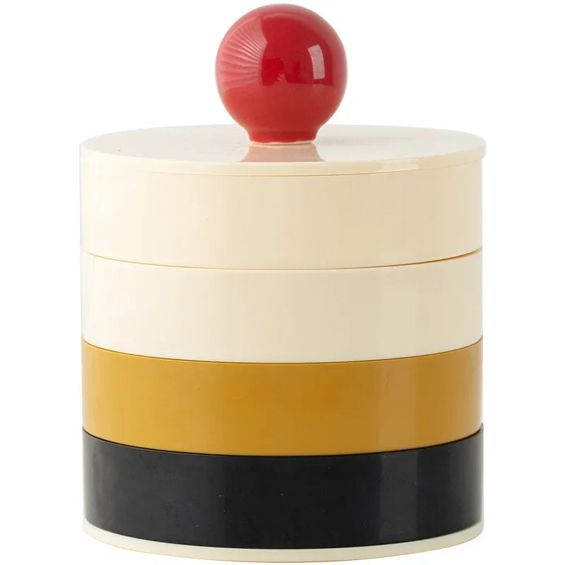 1950s Vanity Style Rotatable Plaid Jewelry Box