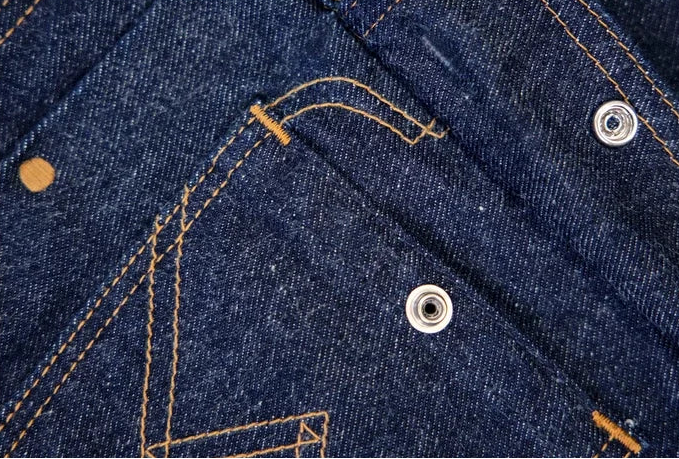 Denim Workwear Jacket with Zip Front and Snap Pockets