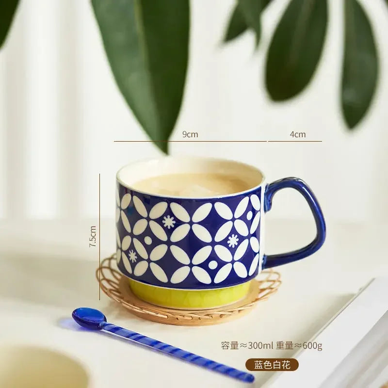 Vintage Meadow Handgrip Mug & Saucer Set (300ml)