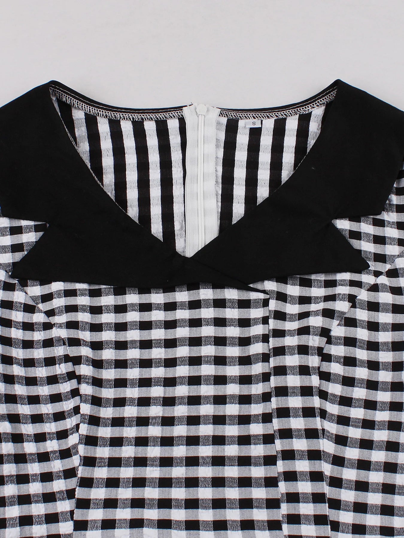 Gingham Collared Belted Midi Dress
