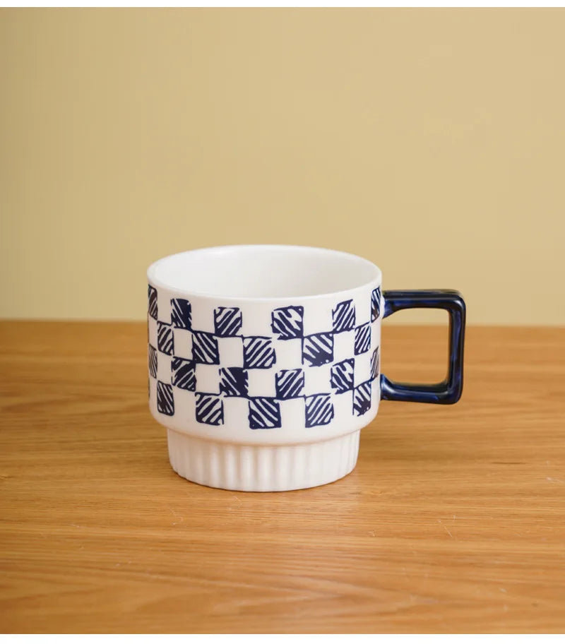 Gilded Era Polka Dot Ceramic Coffee Cup & Saucer Set