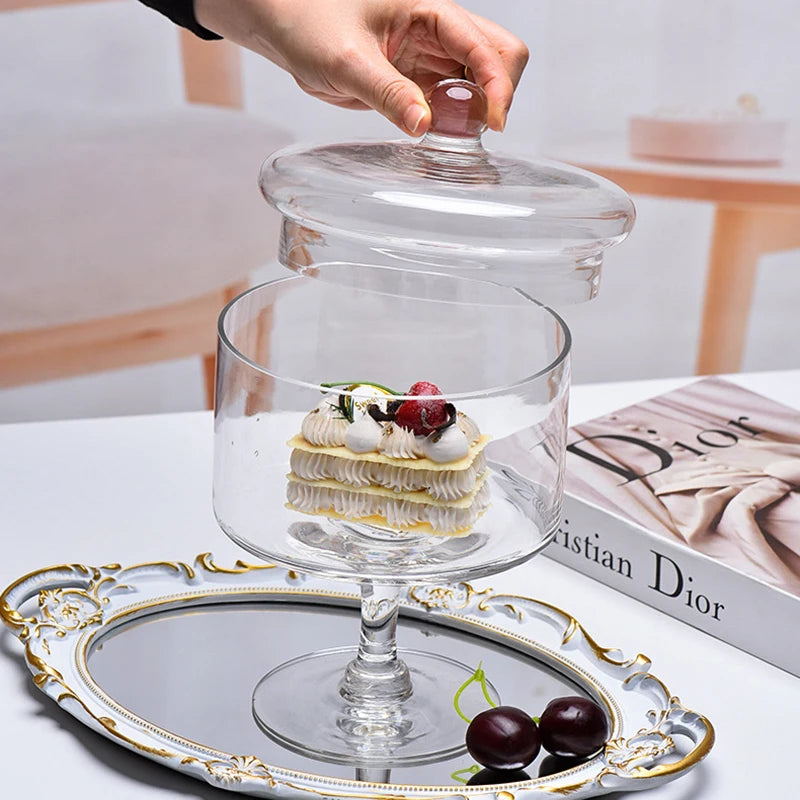 Glass High Foot Storage Jar