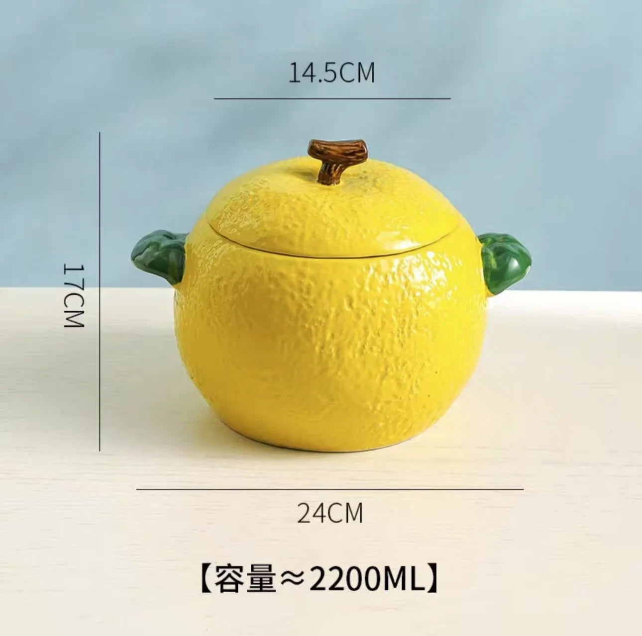 Amalfi Coast Embossed Lemon Soup Pot with Lid