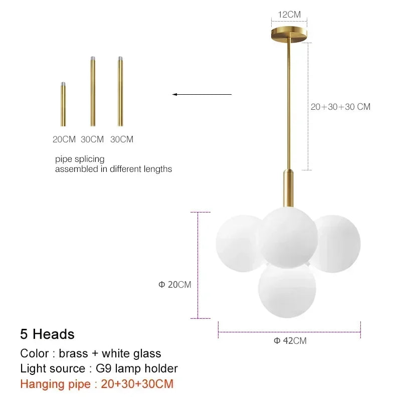 Hollywood Regency Glass Balloon Magic Bean Chandelier