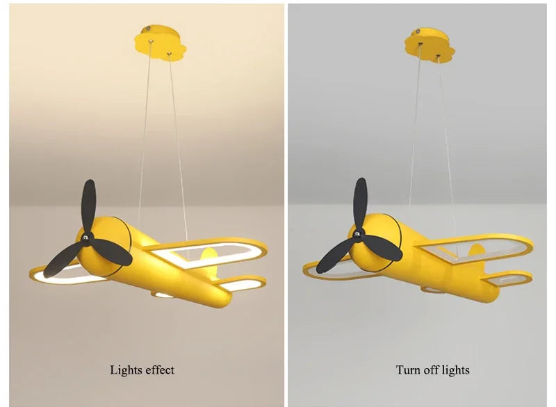Retro Pop Cartoon Iron Airplane Chandelier