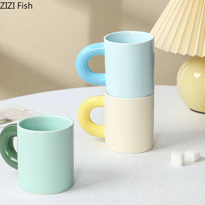 Springtime Daisy Hand-Painted Porcelain Mug