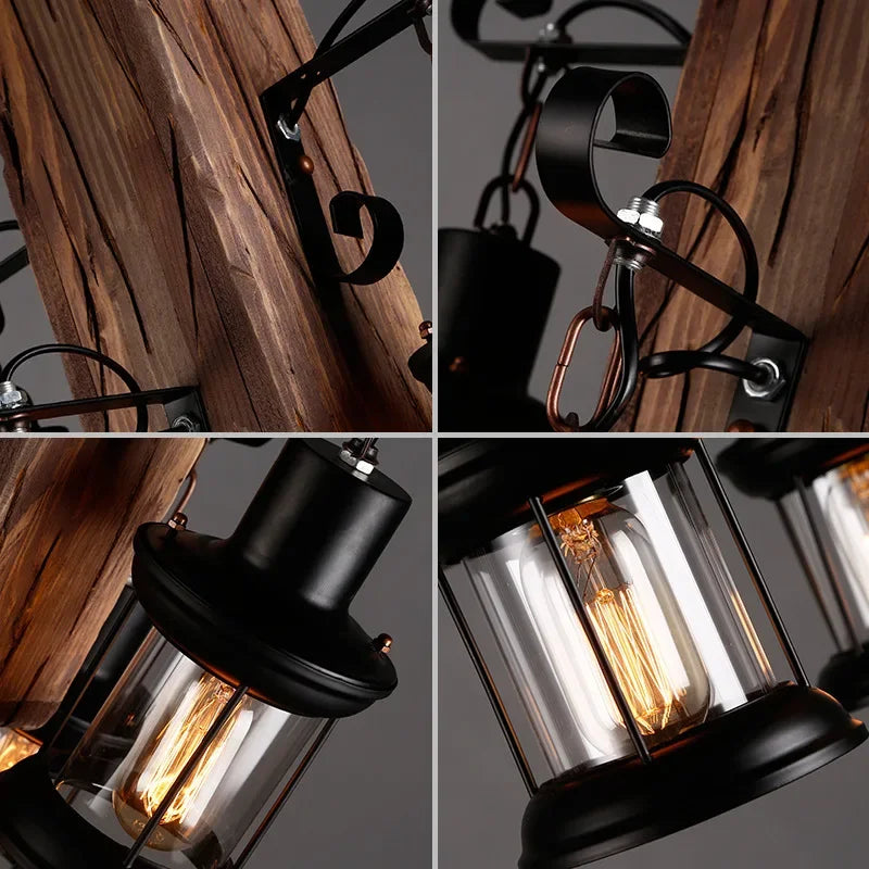 Mid-Century Modern Industrial Pendant Chandelier