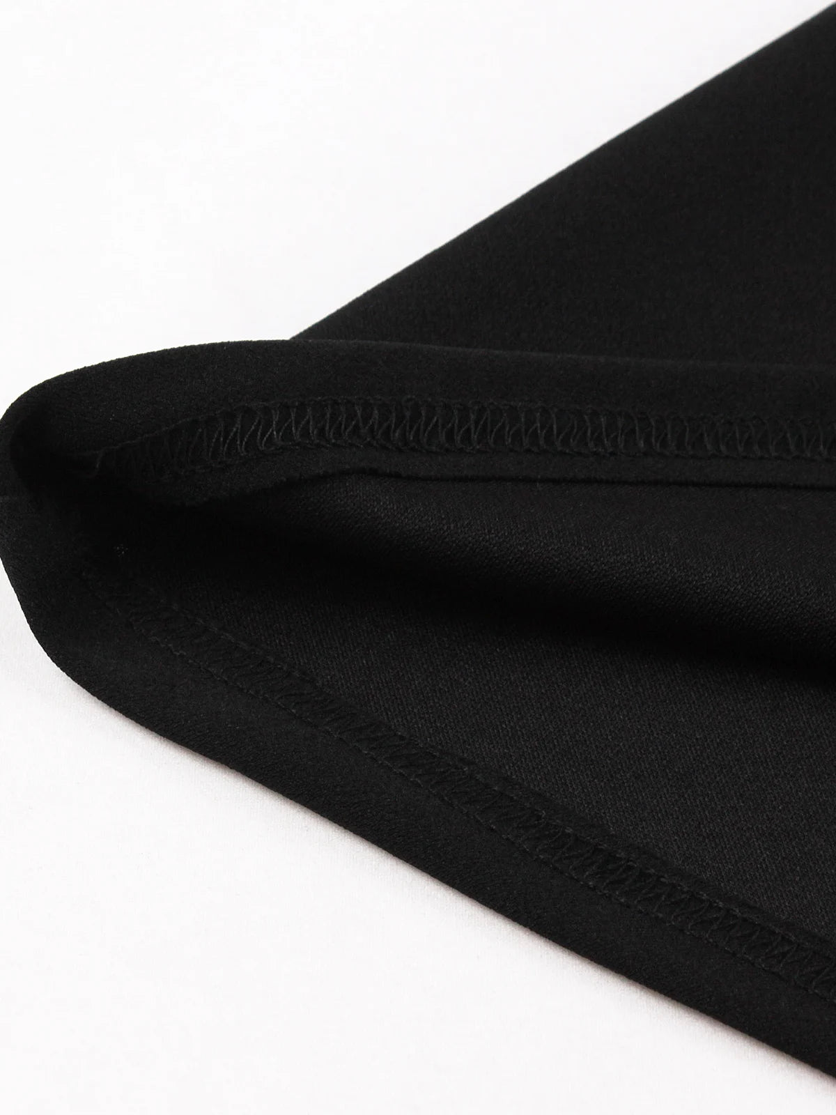 Contrast Lapel Button Detail Fit & Flare Dress