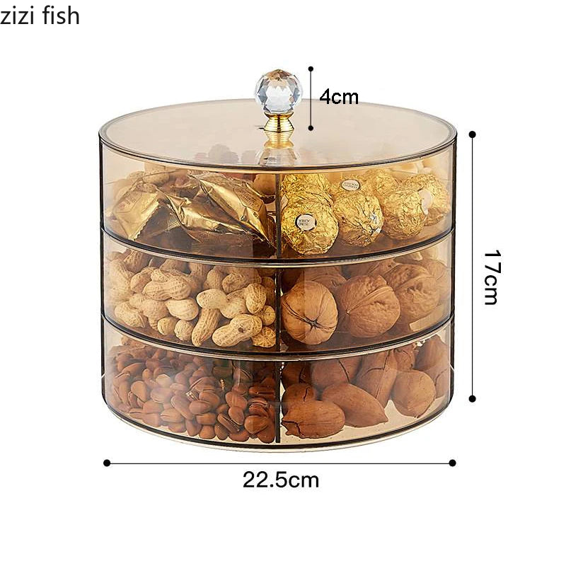 Retro Hollywood Multi-Grid Candy & Nut Dish with Lid