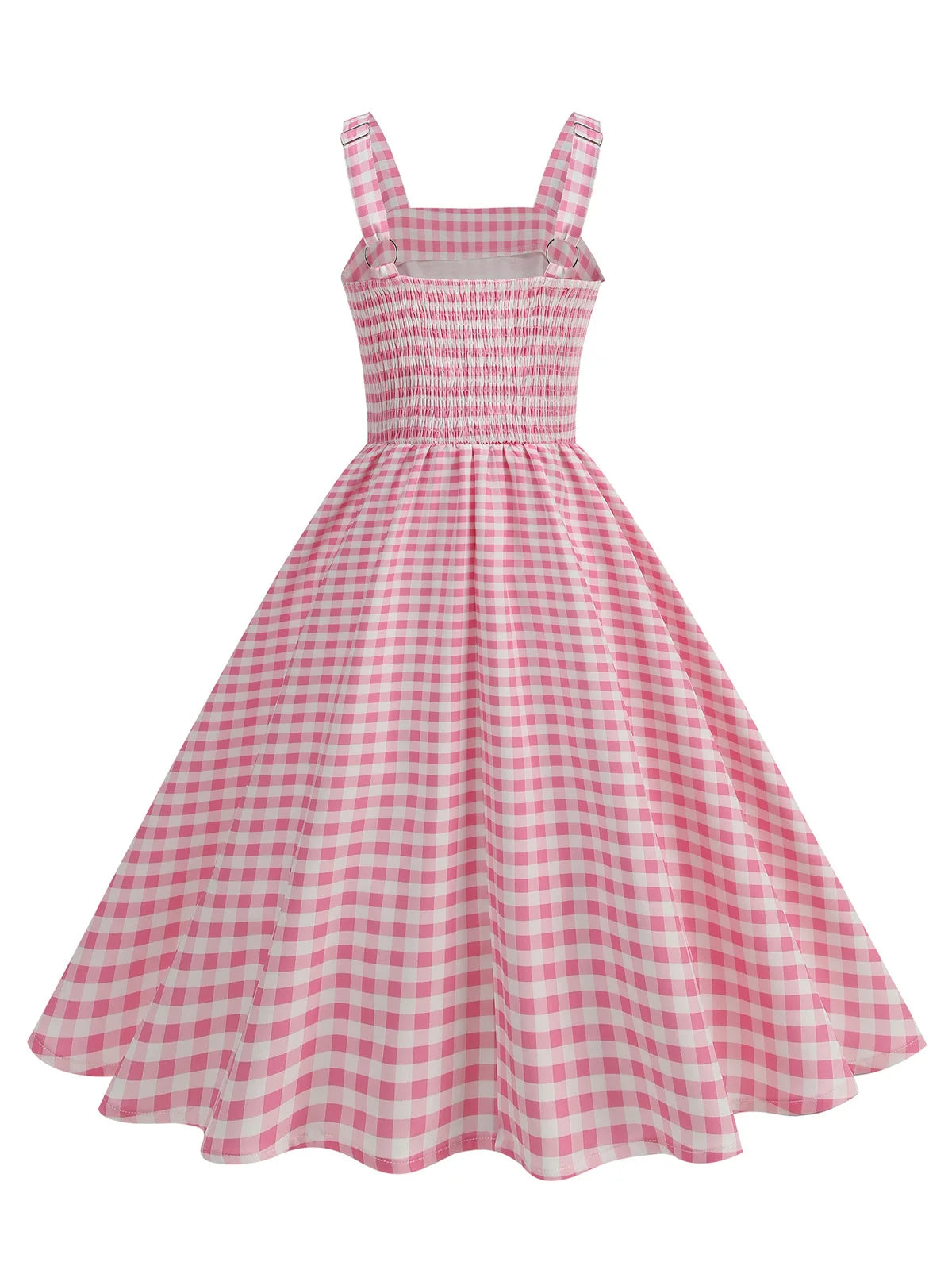 Gingham Square Neck Fit & Flare Dress