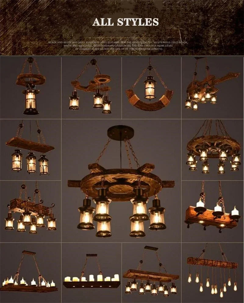 Mid-Century Modern Industrial Pendant Chandelier