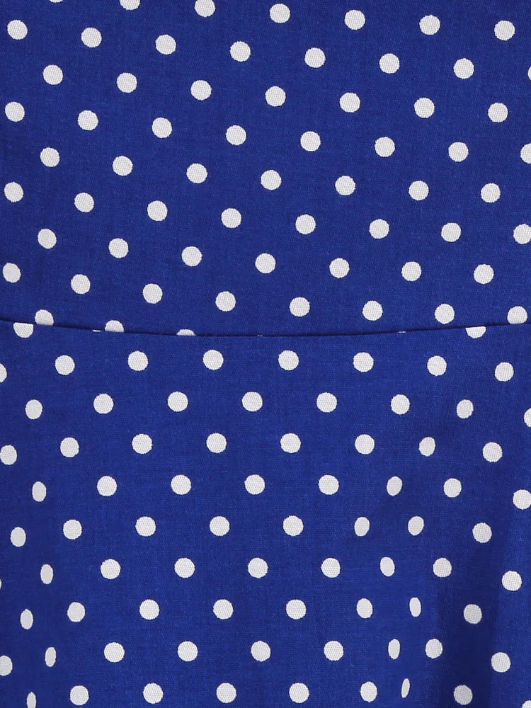 Halter Polka Dot Sweetheart Fit & Flare Dress
