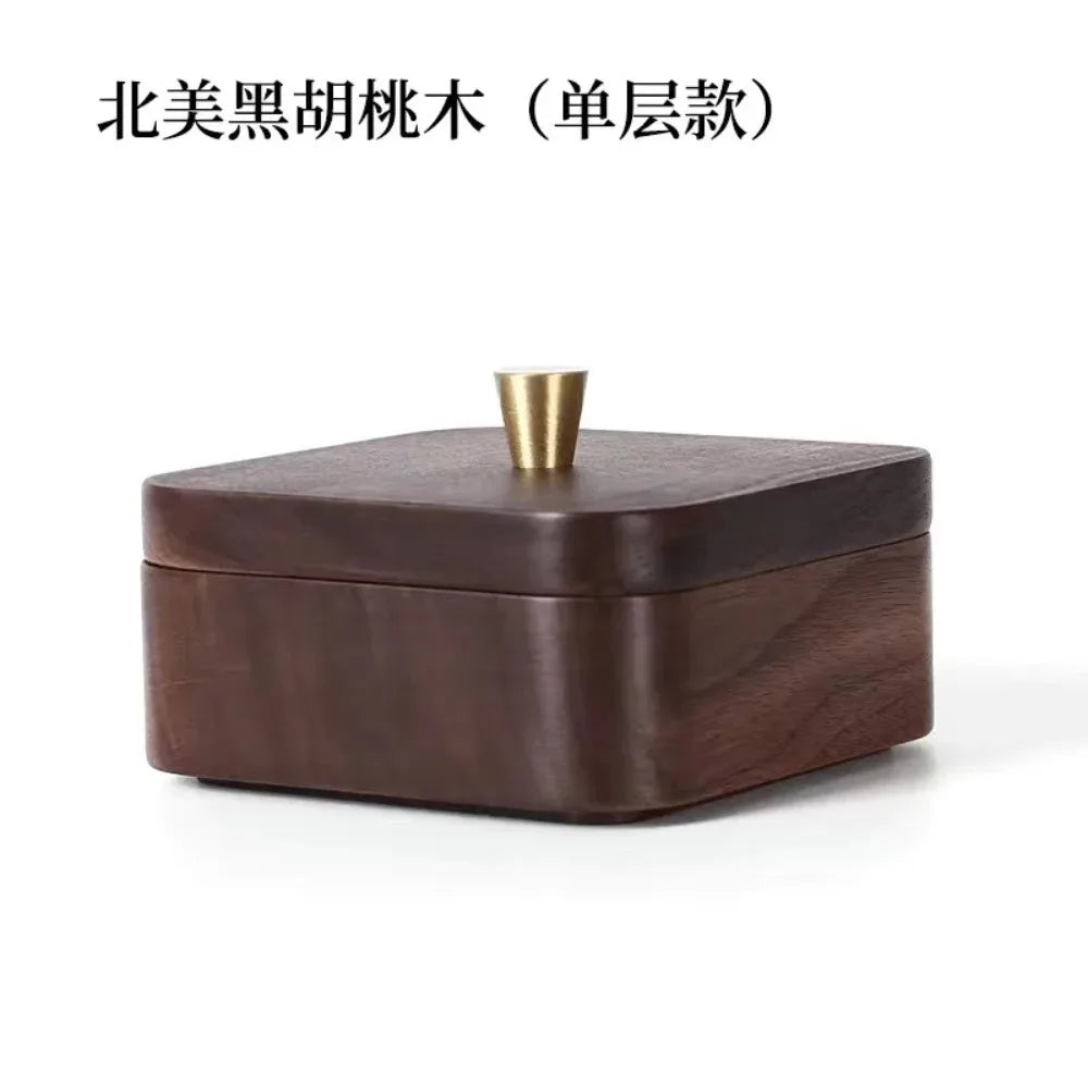 Heirloom Quality Black Walnut Dual Storage Toothpick & Floss Box