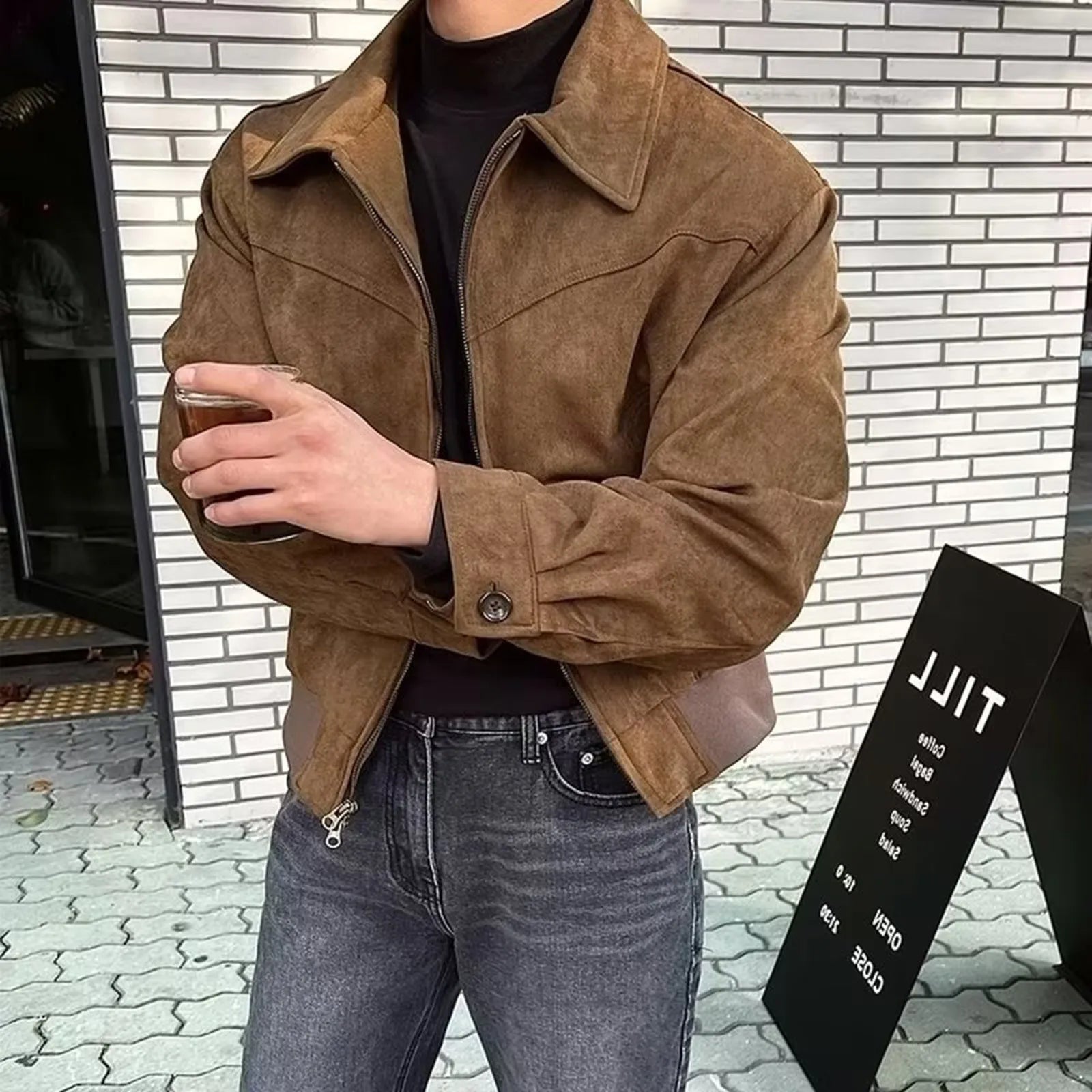 Men’s Zip Front Collared Jacket