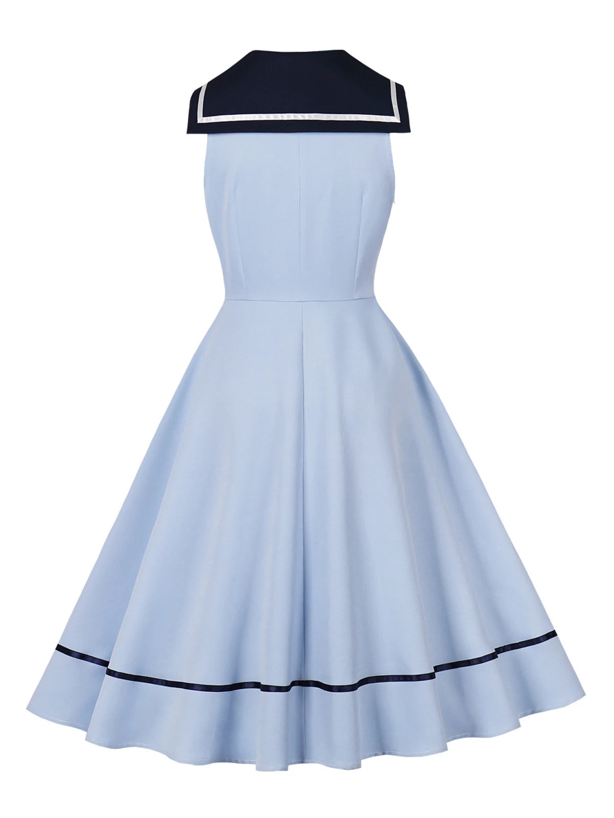 Sailor Collar Bow Fit & Flare Dress